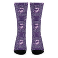 Purple Scorpio Zodiac Pattern Print Crew Socks