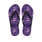 Purple Scorpio Zodiac Pattern Print Flip Flops