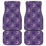 Purple Scorpio Zodiac Pattern Print Front and Back Car Floor Mats