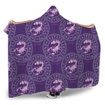 Purple Scorpio Zodiac Pattern Print Hooded Blanket