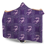 Purple Scorpio Zodiac Pattern Print Hooded Blanket