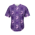 Purple Scorpio Zodiac Pattern Print Men's Baseball Jersey