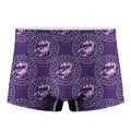 Purple Scorpio Zodiac Pattern Print Men's Boxer Briefs