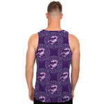 Purple Scorpio Zodiac Pattern Print Men's Tank Top