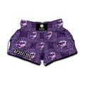 Purple Scorpio Zodiac Pattern Print Muay Thai Boxing Shorts