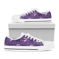 Purple Scorpio Zodiac Pattern Print White Low Top Sneakers