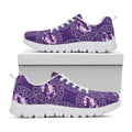 Purple Scorpio Zodiac Pattern Print White Running Shoes