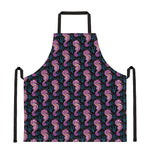 Purple Seahorse Pattern Print Apron