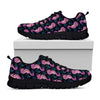 Purple Seahorse Pattern Print Black Sneakers
