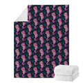 Purple Seahorse Pattern Print Blanket