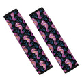 Purple Seahorse Pattern Print Car Seat Belt Covers