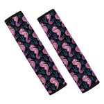 Purple Seahorse Pattern Print Car Seat Belt Covers