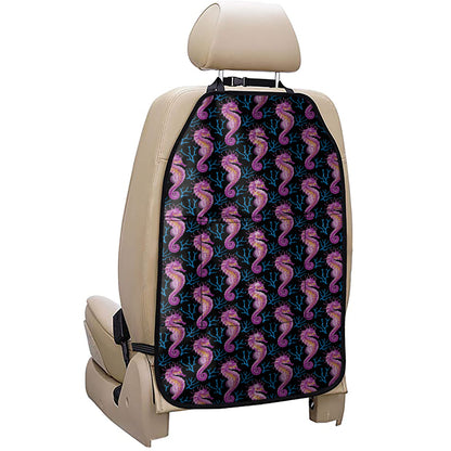 Purple Seahorse Pattern Print Car Seat Organizers