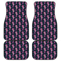 Purple Seahorse Pattern Print Front and Back Car Floor Mats