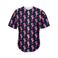 Purple Seahorse Pattern Print Men's Baseball Jersey