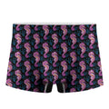 Purple Seahorse Pattern Print Men's Boxer Briefs