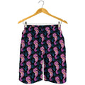 Purple Seahorse Pattern Print Men's Shorts