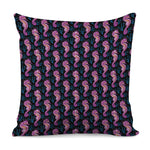 Purple Seahorse Pattern Print Pillow Cover
