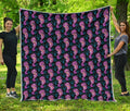 Purple Seahorse Pattern Print Quilt