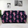 Purple Seahorse Pattern Print Sofa Cover