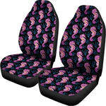 Purple Seahorse Pattern Print Universal Fit Car Seat Covers