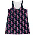 Purple Seahorse Pattern Print Women's Racerback Tank Top