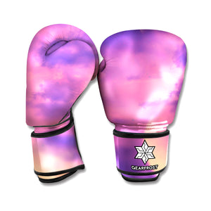 Purple Sky And Full Moon Print Boxing Gloves