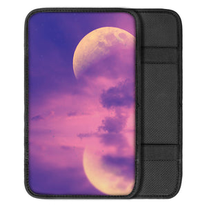 Purple Sky And Full Moon Print Car Center Console Cover