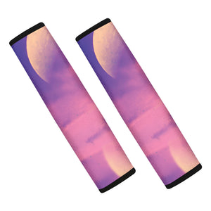 Purple Sky And Full Moon Print Car Seat Belt Covers