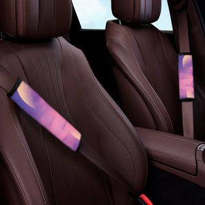 Purple Sky And Full Moon Print Car Seat Belt Covers