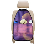Purple Sky And Full Moon Print Car Seat Organizers
