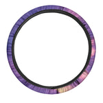 Purple Sky And Full Moon Print Car Steering Wheel Cover