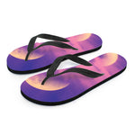 Purple Sky And Full Moon Print Flip Flops