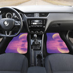 Purple Sky And Full Moon Print Front and Back Car Floor Mats