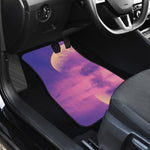 Purple Sky And Full Moon Print Front and Back Car Floor Mats