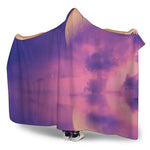 Purple Sky And Full Moon Print Hooded Blanket