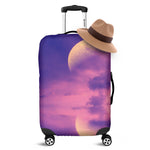 Purple Sky And Full Moon Print Luggage Cover