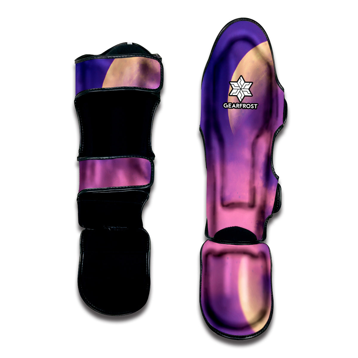 Purple Sky And Full Moon Print Muay Thai Shin Guard