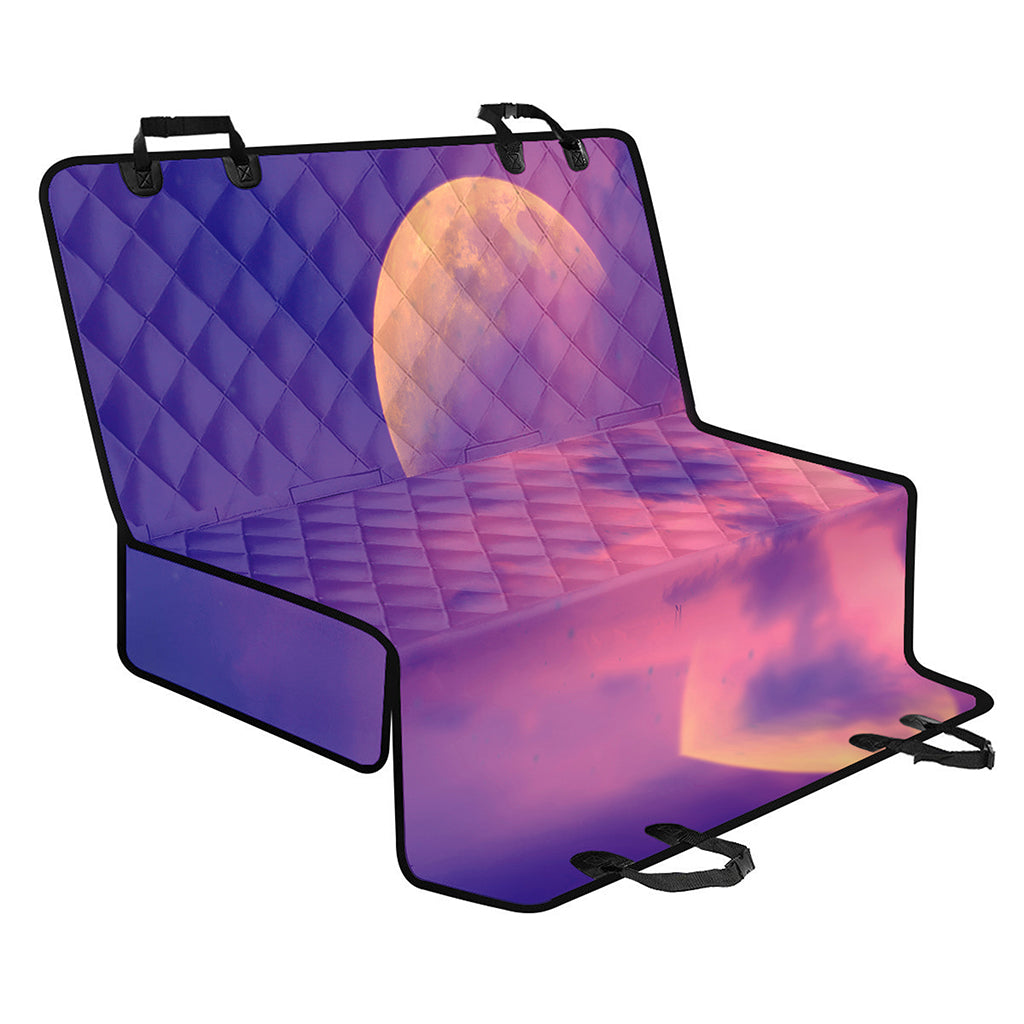 Purple Sky And Full Moon Print Pet Car Back Seat Cover