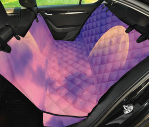 Purple Sky And Full Moon Print Pet Car Back Seat Cover