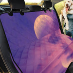 Purple Sky And Full Moon Print Pet Car Back Seat Cover