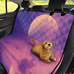 Purple Sky And Full Moon Print Pet Car Back Seat Cover