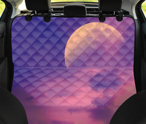 Purple Sky And Full Moon Print Pet Car Back Seat Cover