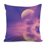Purple Sky And Full Moon Print Pillow Cover