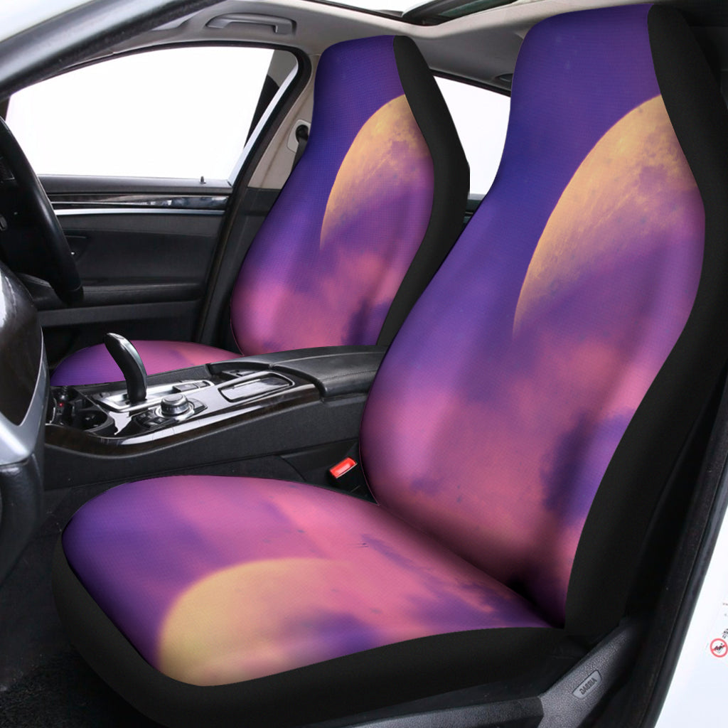 Purple Sky And Full Moon Print Universal Fit Car Seat Covers