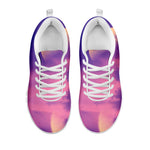 Purple Sky And Full Moon Print White Sneakers