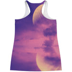 Purple Sky And Full Moon Print Women's Racerback Tank Top