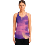 Purple Sky And Full Moon Print Women's Racerback Tank Top