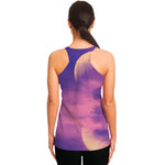 Purple Sky And Full Moon Print Women's Racerback Tank Top
