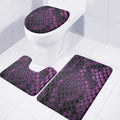 Purple Snakeskin Print 3 Piece Bath Mat Set